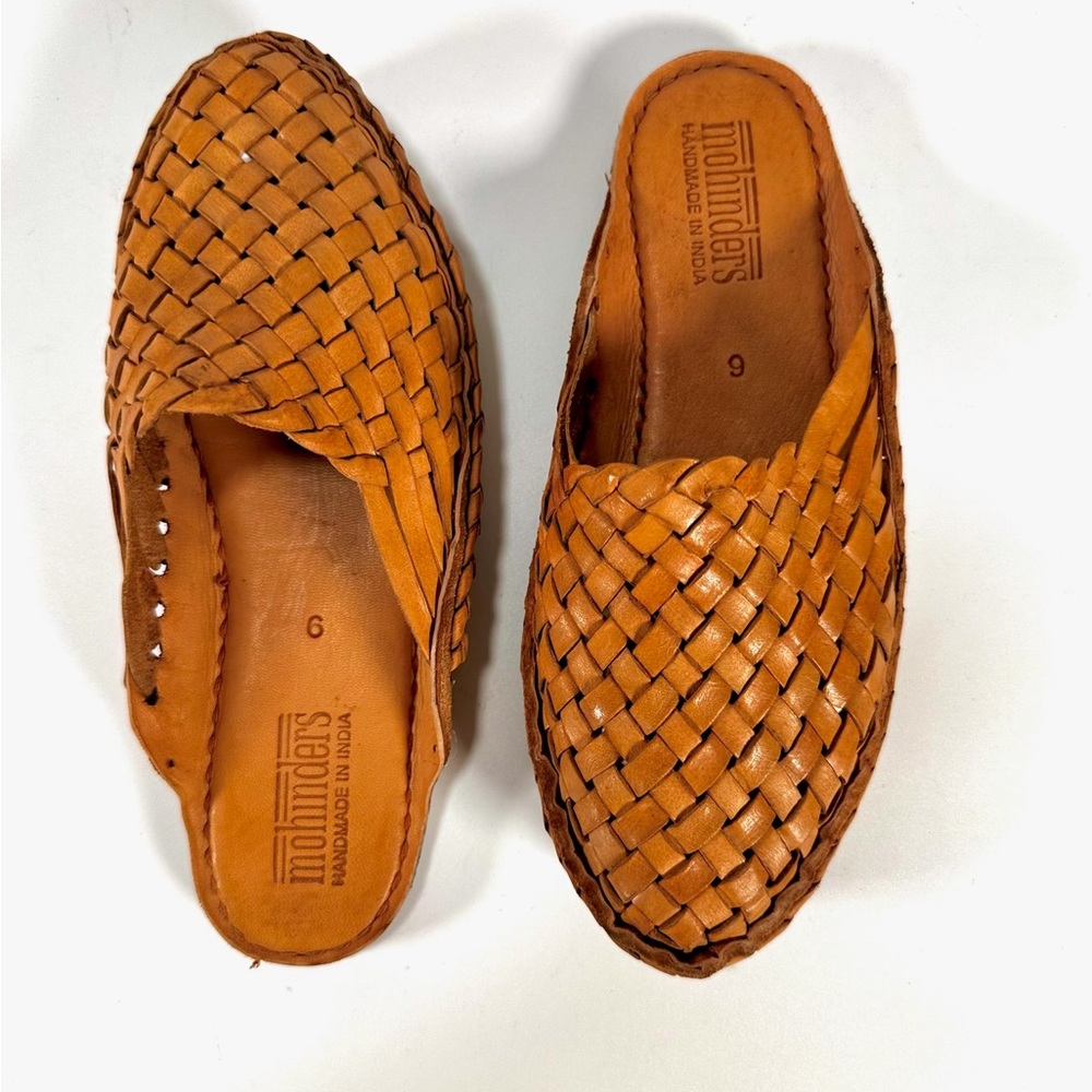 Mohinders Elegant Handwoven Leather Mule Slide Slip - Picture 10 of 13